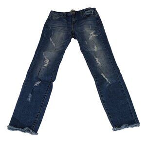 Hammer Ripped Denim Skinny Jeans Distressed Juniors Size 11 Raw Hem